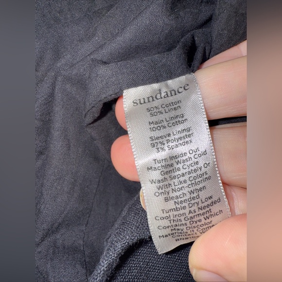 NWT Sundance Crop Single Button Blazer Black Cotton Linen Blend PS - Picture 5 of 5